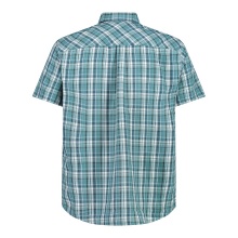 CMP Wanderhemd kurzarm mit Karomuster (UV-Schutz, Brusttasche) hydroblau Herren